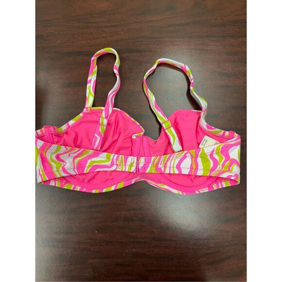 NWT Aerie Unlined Demi Marble Print Bikini Swim Top Size 38DD - Picture 2 of 6